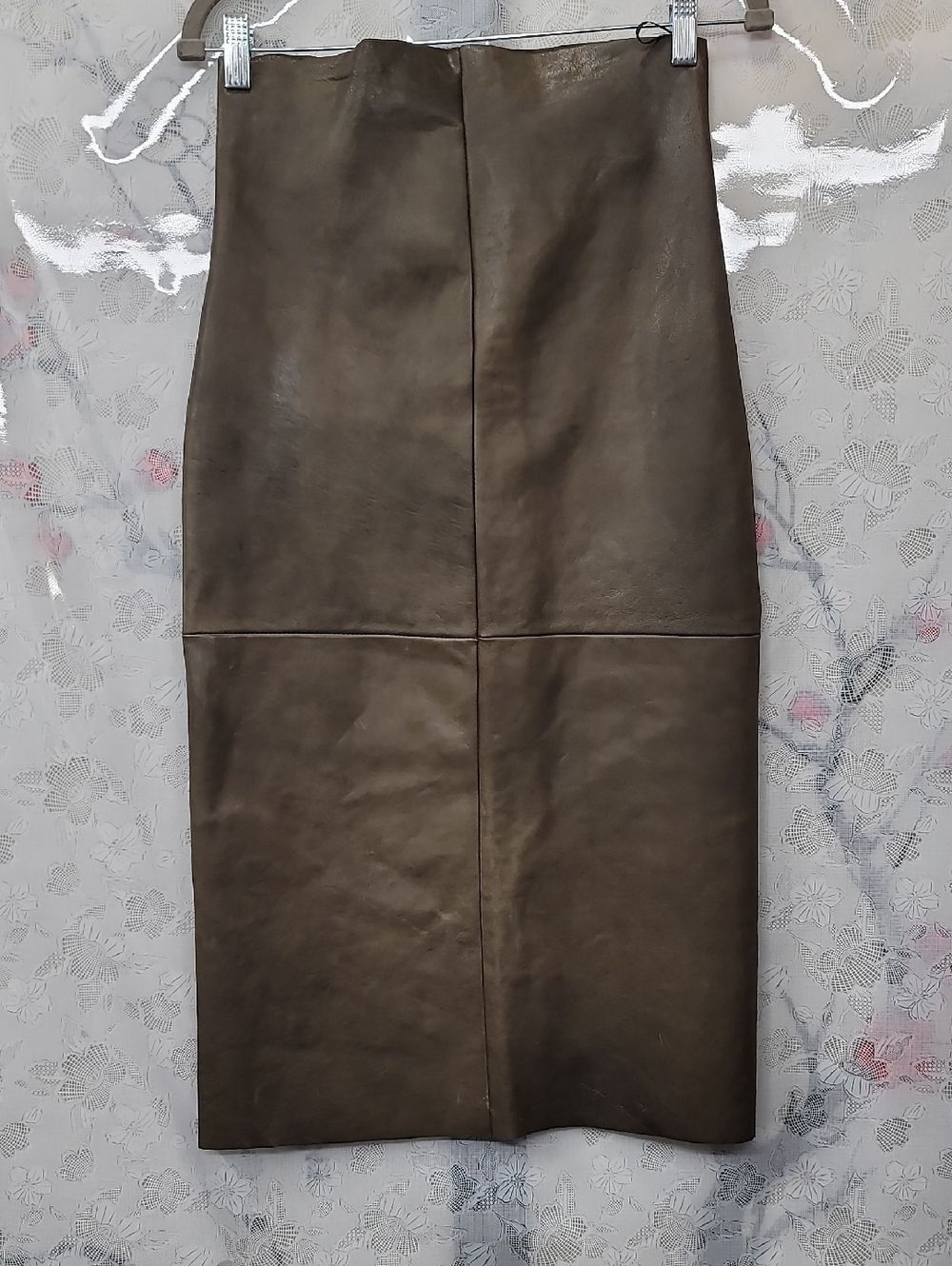 Gabriela Coll Garments No.69 Leather Panel High Waisted Skirt Size Medium